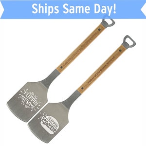 Personalized Flippin Awesome BBQ Spatula Engraved Groomsman Gift Personalized Father's Day gift, custom grilling gifts BBQ Tools image 1