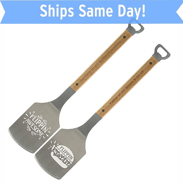 Personalized Flippin Awesome BBQ Spatula - Engraved Groomsman Gift - Personalized Father's Day gift, custom grilling gifts - BBQ Tools