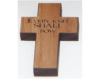 100 of Custom Engraved 1.3" Wood Pocket Crosses- Custom Cut Cross Designs - Cross Pocket Tokens - Wood Cross Charms -Engraved Memorial Token