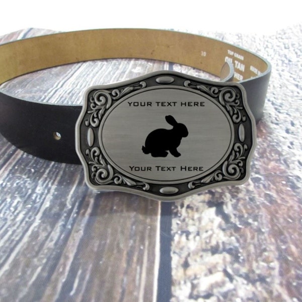 Personalized Rabbit Belt Buckle | Custom Belt Buckles | Engraved Belt Buckle Gift | Animal Belt Buckle | Gift For Her | Gift For Him