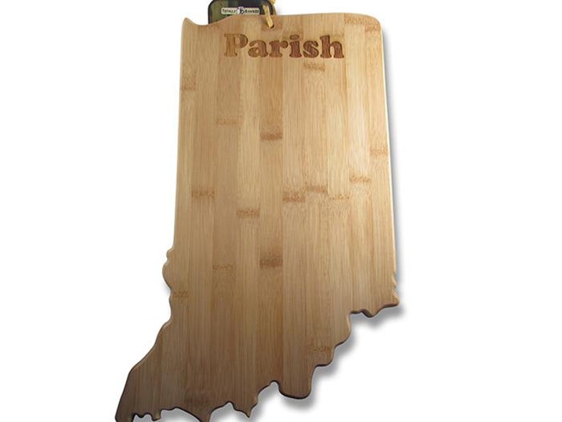 Personalized Indiana Cutting Board Custom Engraved Couples Gift Indiana Shaped Bamboo Cutting Board Wedding Gift Housewarming Gift