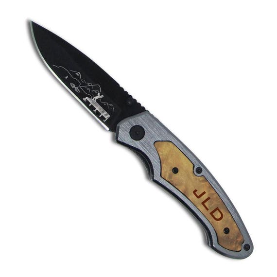 Fisherman Pocket Knife Personalized Folding Knife With Wood Handle