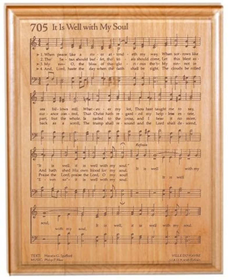 It is Well With My Soul Hymn Plaque Engraved Solid Alder Etsy Australia