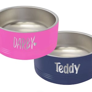 Personalized Stainless Steel Pet Bowl 64oz | 32oz | 18oz - Pet Lovers - Gift for Fur Babies - Dog - Cat - Animal Lover - No-slip Bowl