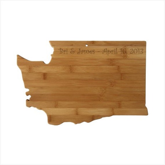 Washington, Home State Engrave, Bamboo Cutting Board, Small