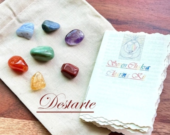 7 Chakra Tumbled Stones Kit, Chakra Clearing Kit, Chakra Balance Kit, Tumbled Stones for the Seven Chakras, Rainbow Stones Kit