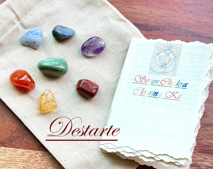 7 Chakra Tumbled Stones Kit, Chakra Clearing Kit, Chakra Balance Kit, Tumbled Stones for the Seven Chakras, Rainbow Stones Kit
