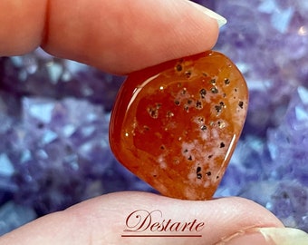 Natural Carnelian Tumbled Stones Cleared and Energized with Properties Card