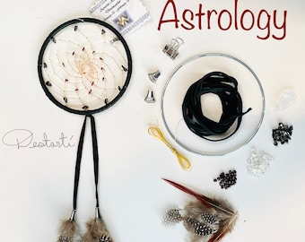 DIY 6 inch Astrology Dreamcatcher Kit with Choice of all 12 Zodiac Signs