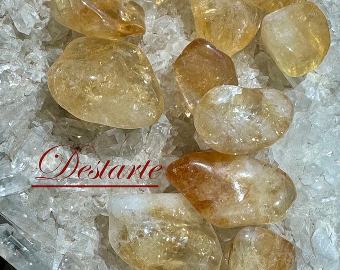 Citrine Tumbled Stones, Natural Citrine Stones, Abundance Stones