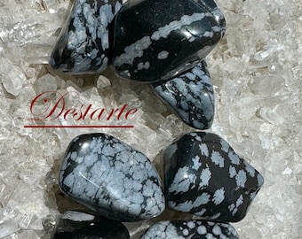 Snowflake Obsidian Tumbled Stones, Protection Stone, Grounding Stone, Cleared and Energized