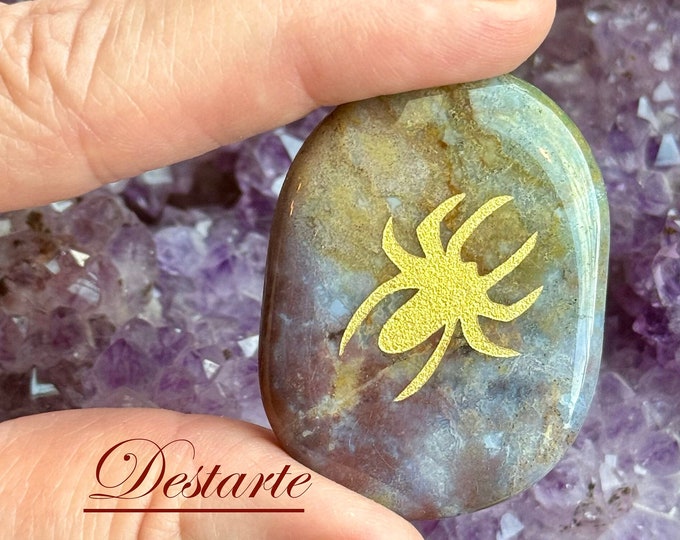 Spider Totem Stones, Worry Stones, Comfort Stones, Power Animal, Energy Stones, Pocket Stones