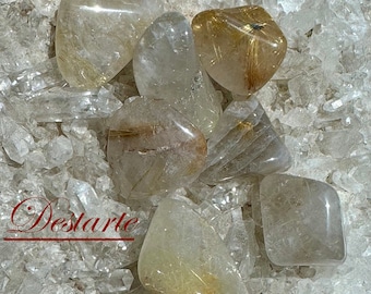 Rutilated Quartz Tumbled Stones, Rutile Quartz, Purification Stones