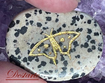 Butterfly Totem Stone: Engraved Gemstone Worry, Embossed Power Animal