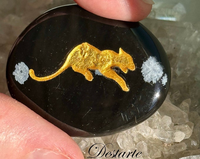 Cougar/Panther/Wild Cat Totem Stones, Cougar Premium Worry Stones, Panther Comfort Stones, Wild Cat Power Animal, Energy Stones,Pocket Altar