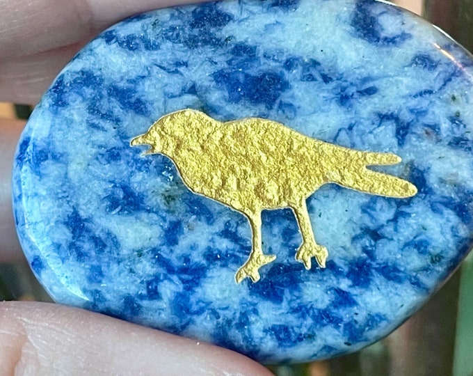 Raven/Crow Totem Stones, Worry Stones, Comfort Stones, Power Animal, Energy Stones, Pocket Stones, Raven Power Animal Totem, Pocket Altar