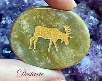 Moose Totem Stones, Worry Stones, Comfort Stones, Power Animal, Energy Stones, Pocket Stones