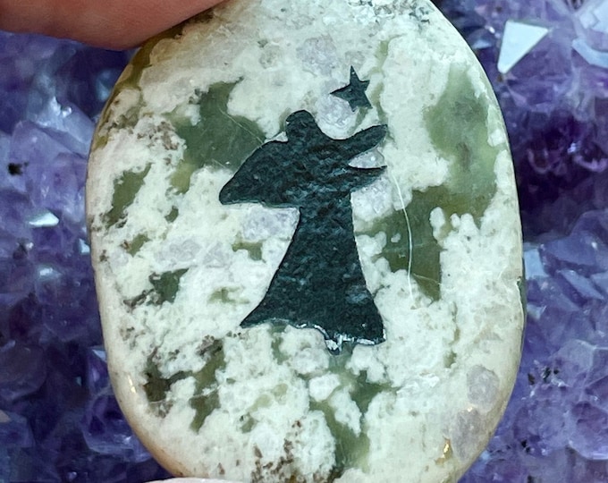 Angel with Star Comfort Stones, Worry Stones, Energy Stones, Pocket Stones, Prayer Stone - Angel Pocket Altar