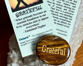 Grateful Inspiration Stones, Premium Worry Stones, Grateful Comfort Stones, Grateful Fidget Stones, Grateful Anti-Anxiety Stones