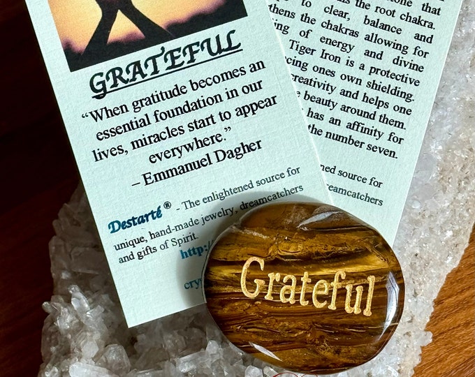 Grateful Inspiration Stones, Premium Worry Stones, Grateful Comfort Stones, Grateful Fidget Stones, Grateful Anti-Anxiety Stones
