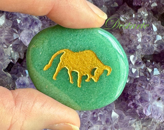 Premium Bull Totem Stones, Worry Stones, Comfort Stones, Power Animal, Energy Stones, Pocket Stones, Bull Power Animal Totem, Taurus Stone