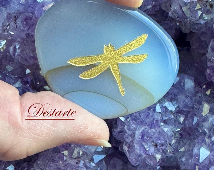 Dragonfly Totem Stones: Embossed Worry Stones, Engraved Power Animal, Pocket Totem