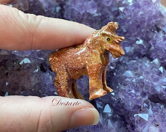 Hand Carved Unicorn Totem Animal Figurine, Unicorn Power Animal, Unicorn Fetish, Unicorn Carving