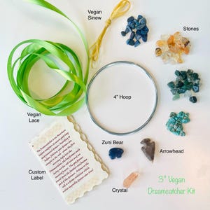 Custom 4-inch Dreamcatcher DIY Kit: Deerskin, Gemstones, Feathers, Complete Directions, Vegan Options
