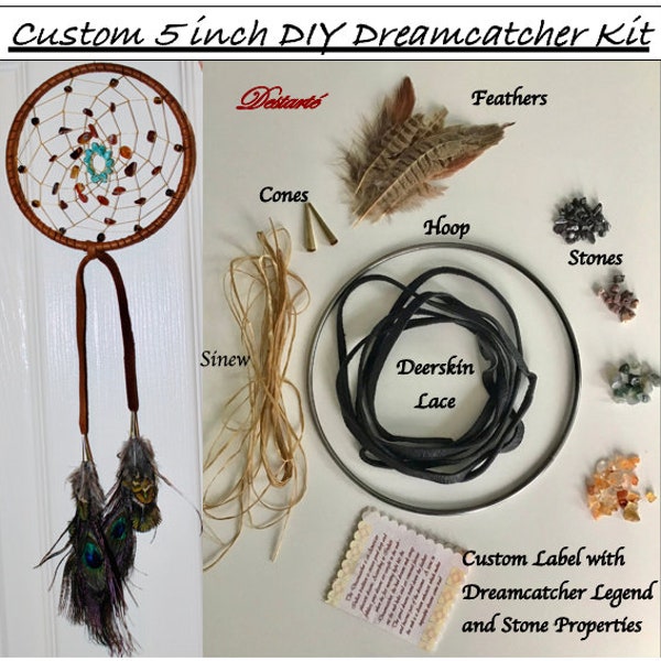 Custom DIY 5 inch Dreamcatcher Kit Make your own dream catcher Choose your own kit options Vegan Dreamcatcher Kit