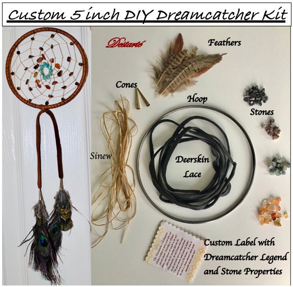  Dreamcatcher kit, DIY dream catcher, Do it yourself craft set  for girls, Creative kit for Kids, Birthday Party Activity, Crafts for  Girls, Boho Party favor, Gray Yellow Diam 6.2 inch(15.5 cm) 