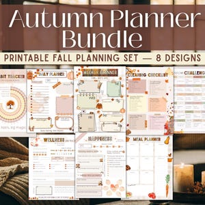 Herbst Planner zum Ausdrucken: Tagesplaner, Wochenübersicht, Wellness Tracker (PDF)