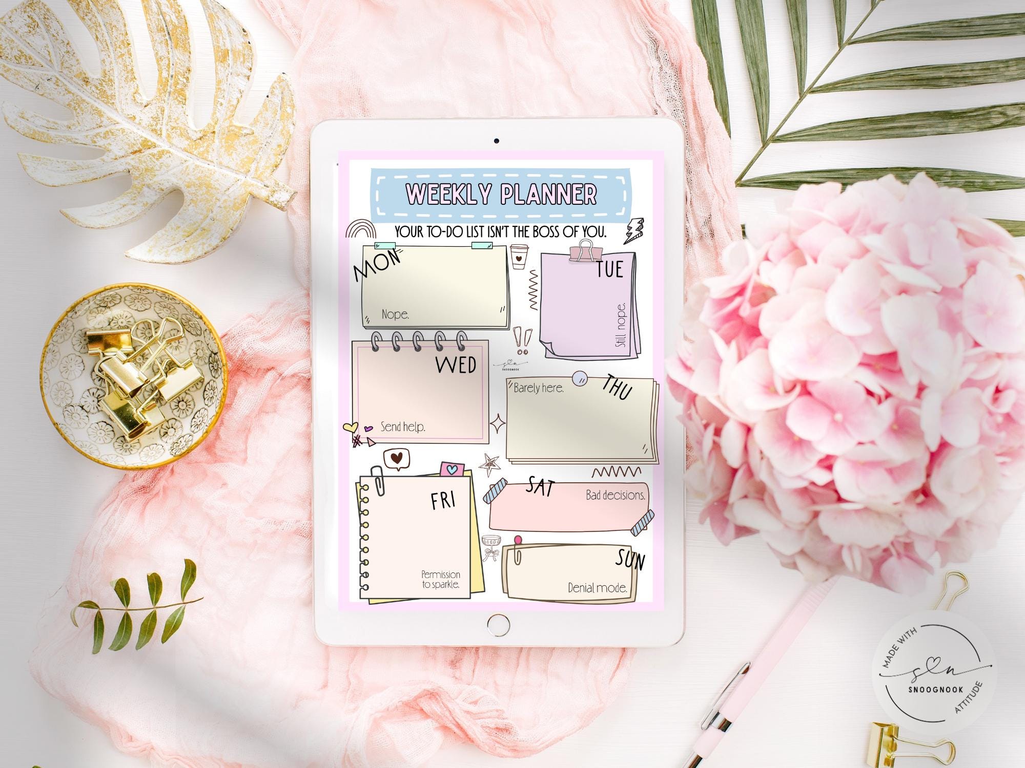 Pastel Daily & Weekly Planner Set: Printable PDF (A4, US Letter, A5 ...