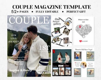 Gepersonaliseerde koppelmagazine | Aangepast cadeau voor hem en haar | Jubileumcadeau | Relatiecadeau |Valentijnscadeau | tijdschrift koppel |Verjaardag
