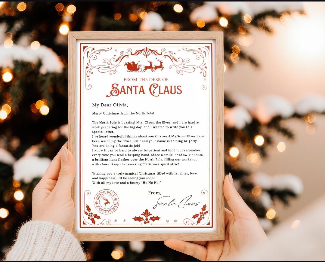 Editable Santa Letter Template, Personalized Letter From Santa Claus ...