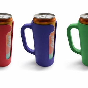 Slim can holder with handle fits Alani, White Claw, Red Bull image 1