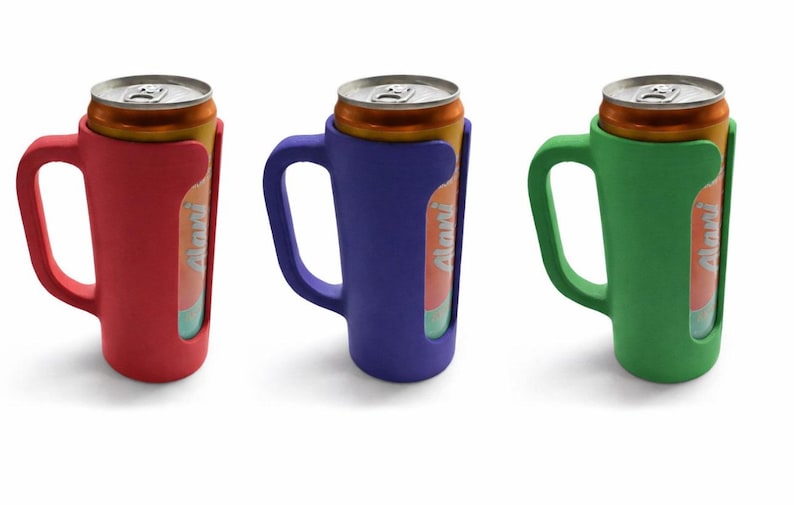 Slim can holder with handle fits Alani, White Claw, Red Bull image 1