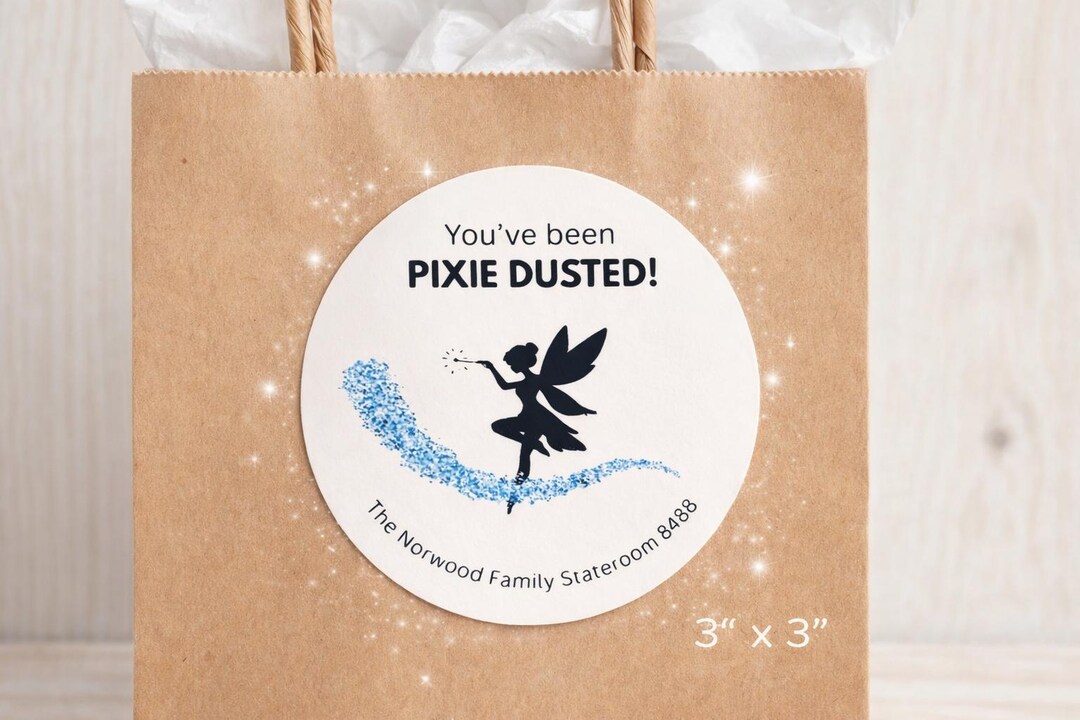 Pixie Dust Sticker Examples Pixie Dusted Sticker, Cruise Gift Sticker, Personalized Cruise Tag ...
