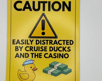 Cruise Door Magnet| Funny Cruise Duck Sign | Cruise Cabin Door Decor | Casino Cruise Gift | Cruise Duck Hunting Magnet