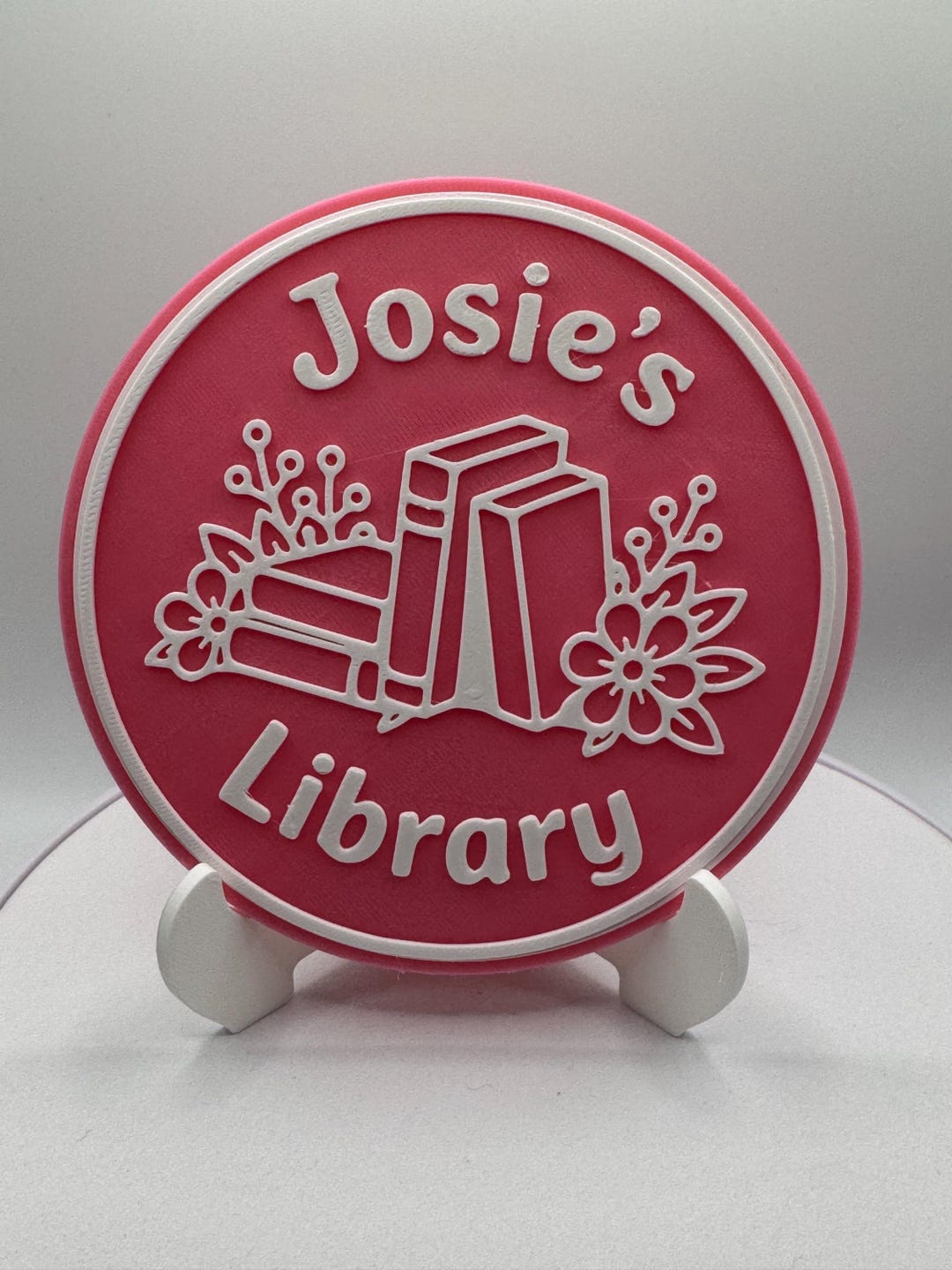 Custom Name Library Sign – 3D Printed Personalized Book Decor - Etsy