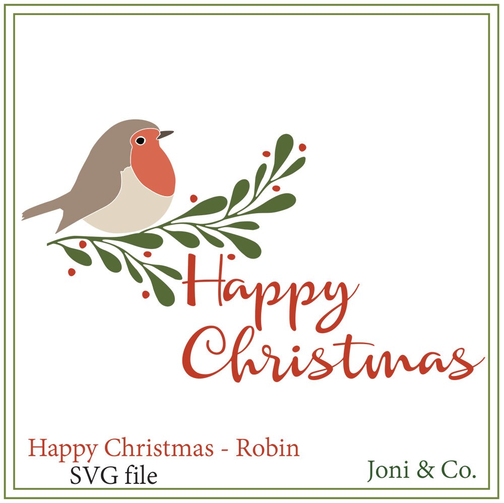 Download Christmas Svg File English Robin Happy Christmas Svg Etsy