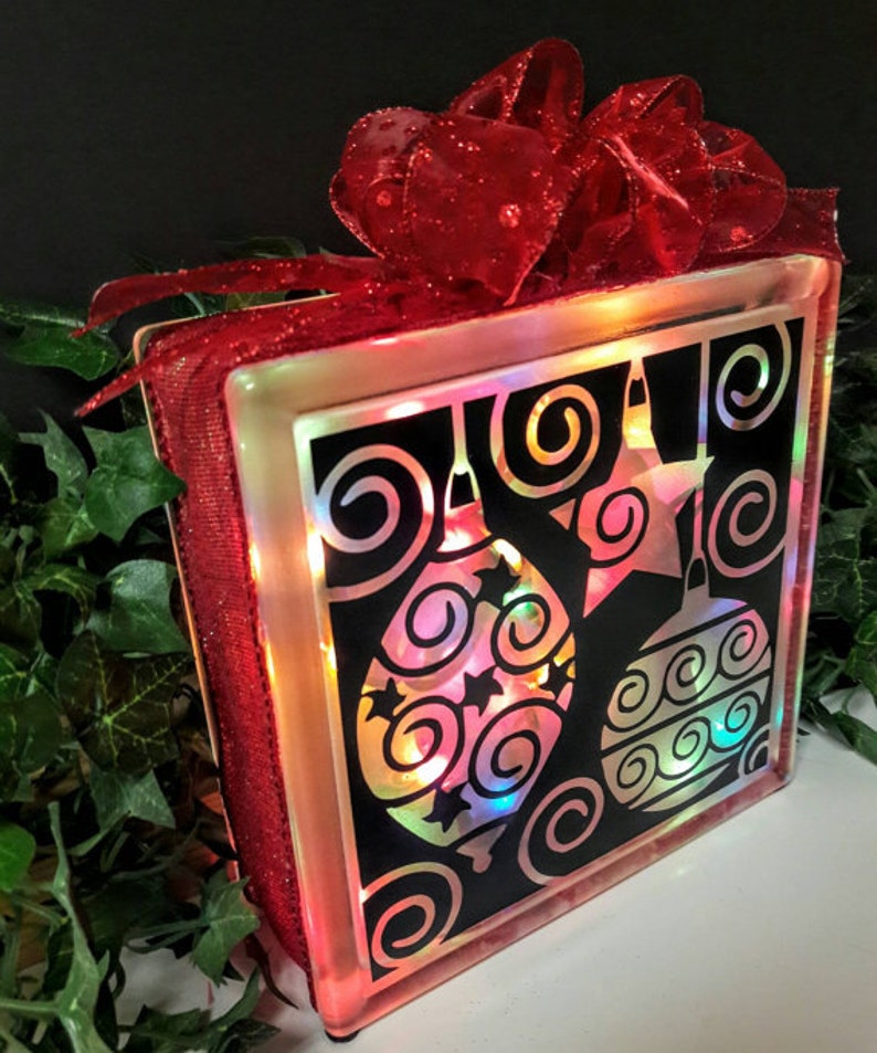 Christmas Glass Block SVG Glass Block SVG Cut File Glass Etsy