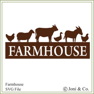Farmhouse SVG, Farm Animals svg. Country, Rustic  farm sign, glass blocks, cow. donkey, sheep, rooster, barn quilt
