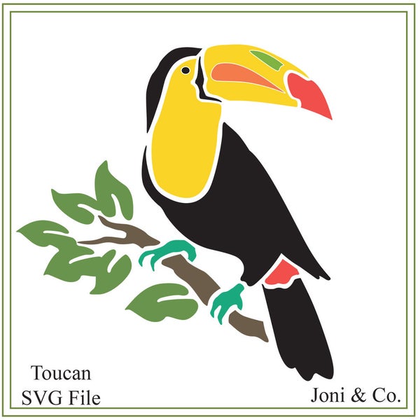 Toucan svg, tropical bird illustration, Tropical Animals SVG file, printable bird, vinyl, greeting cards, invitations, cutting,
