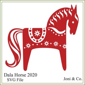 Dala Horse SVG File, Scandinavian Christmas, Swedish Christmas, vinyl cutting, cards, iron on transfer, Sweden, SVG, Sweden 2020