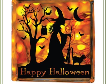Halloween svg, witch, cat  svg, glass block svg, vinyl cutting, paper craft, card making, svg file Halloween illustration, halloween sign