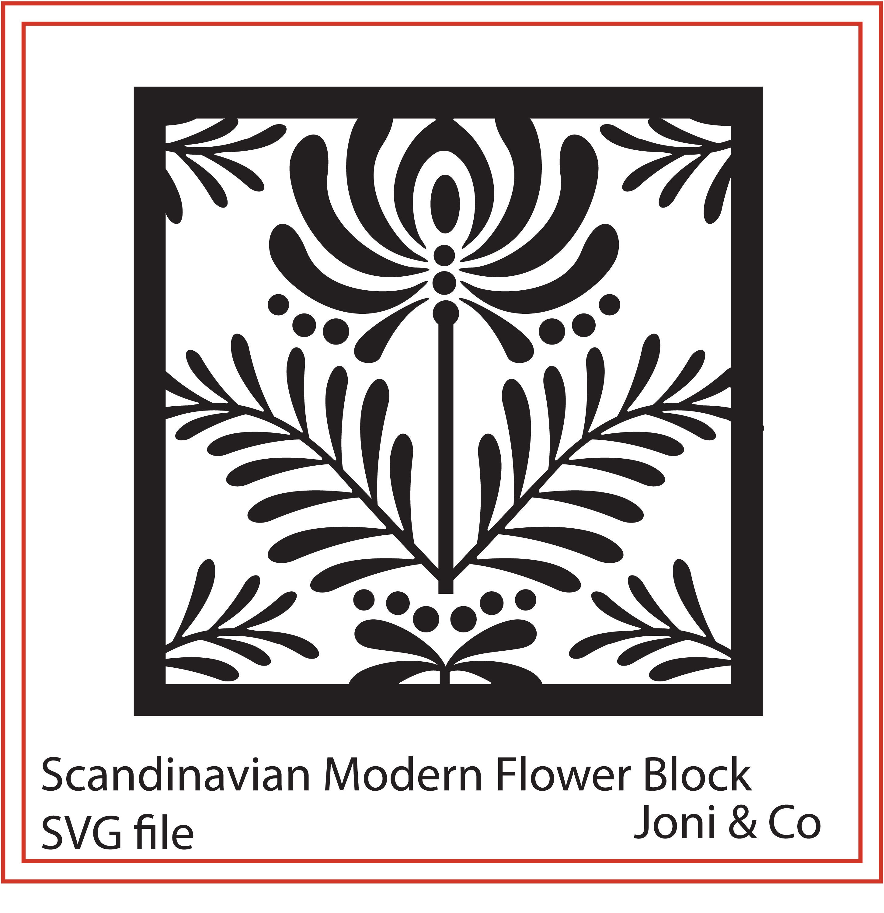 Scandinavian, Modern Nordic Flower Blocksvg, New, Glass Blocks