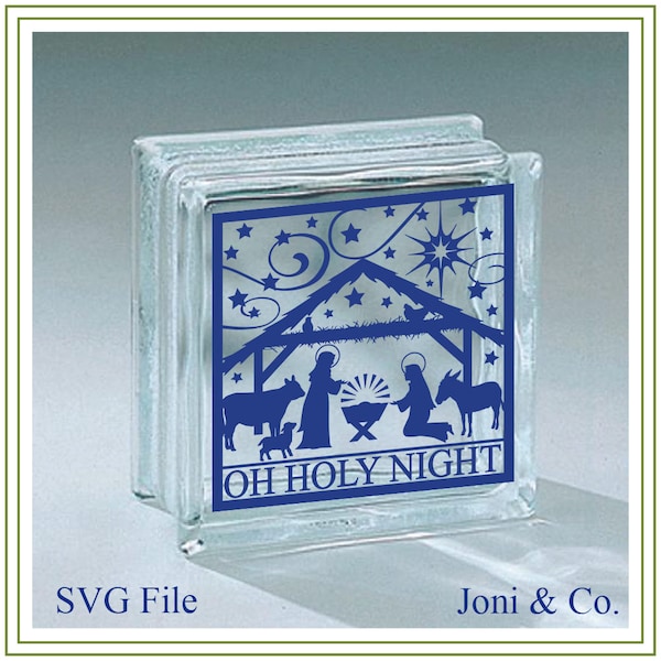 Nativity SVG, Christmas Glass Block svg, Nativity Scene, Glass Block SVG cut file, Glass Blocks, vinyl cutting, cards,  Christmas crafts