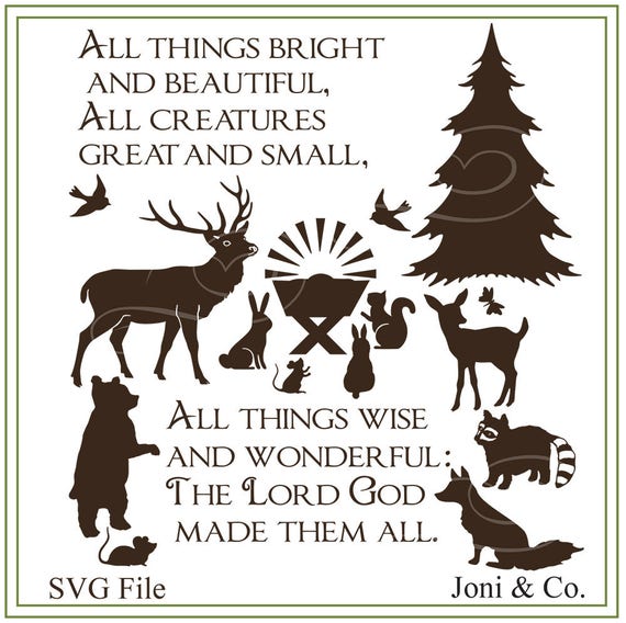 Download Christmas Svg File All Things Bright And Beautiful Svg Etsy