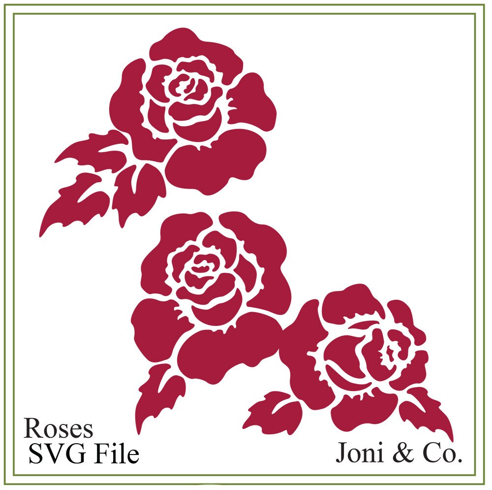 Trailing Roses Svg Rose Svg, Roses Svg, Garden Svg, Rose Illustration, Wedding Svg, Cards ...