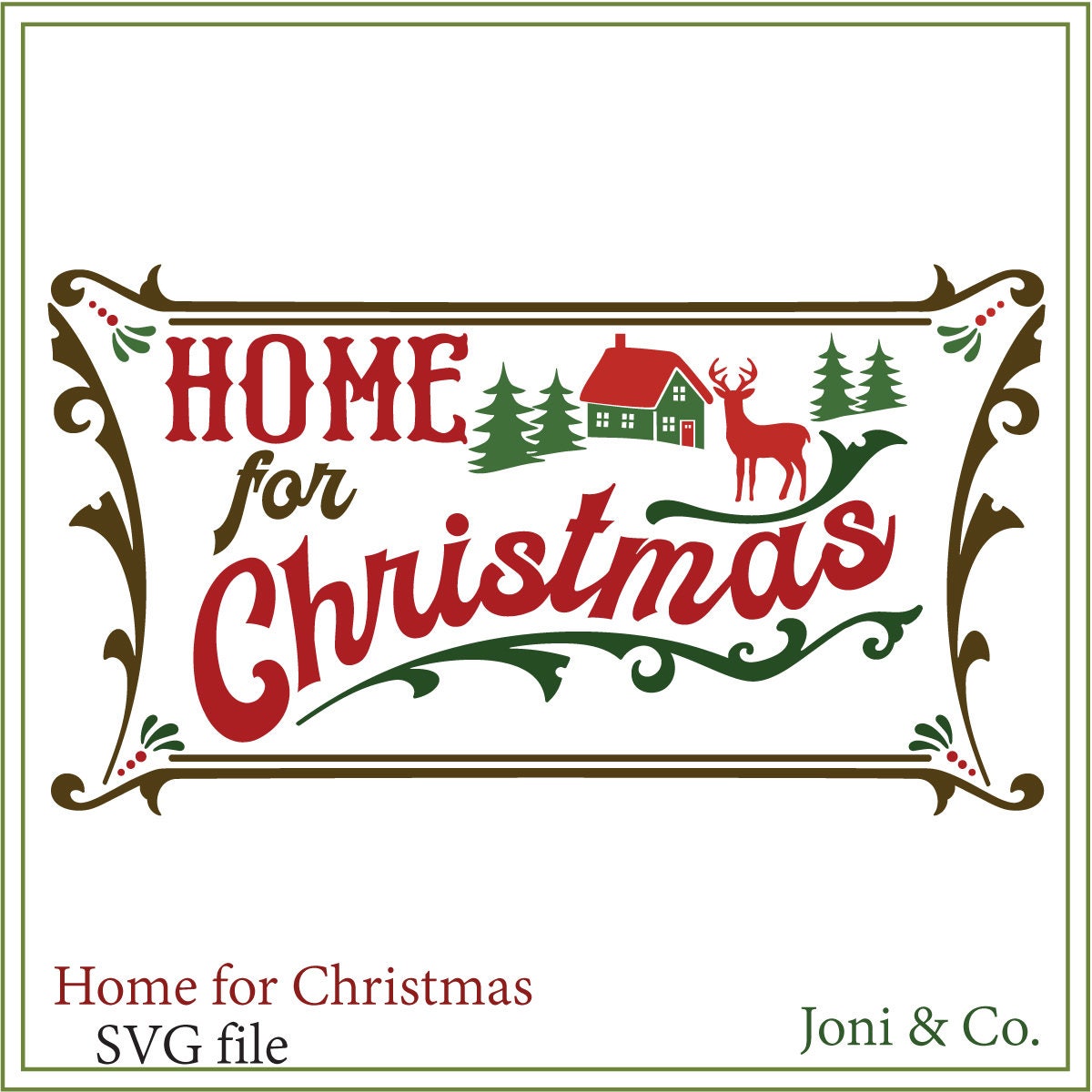 Download Christmas Sign SVG Home for Christmas svg Rustic Country ...